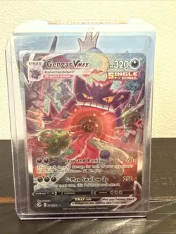 Pokemon TCG Gengar VMAX Fusion Strike Holo Ultra Rare Card Alternate Art - Image 1