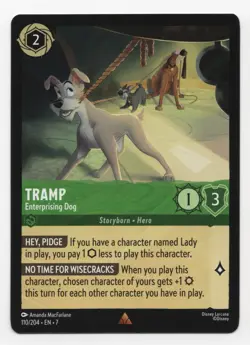 Disney Lorcana Archazia's Island Tramp-Enterprising Dog 11/204 Non Foil Rare - Image 1