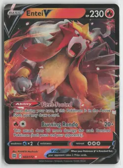 Entei V 022/172 Holo V Rare Brilliant Stars Pokemon NM - Image 1
