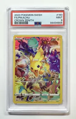 2023 Pokemon SWSH Pikachu 160/159 Crown Zenith Full Art - PSA 9 - Image 1