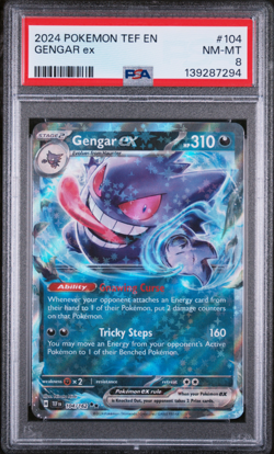 PSA 8 2024 POKEMON TEF EN-TEMPORAL FORCES #104 GENGAR ex - Image 1