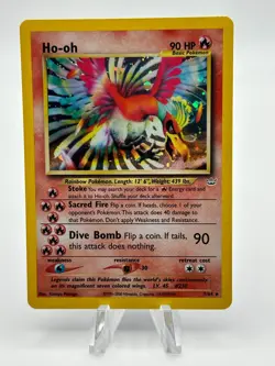 Pokemon TCG Ho-Oh 7/64 Neo Revelation Holo Rare Unlimited 90 HP English 2000 - Image 1