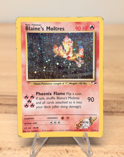 2000 Blaine's Moltres Holofoil Rare Gym Heroes Vtg WOTC Era 001/132 Legendary HP - Image 1