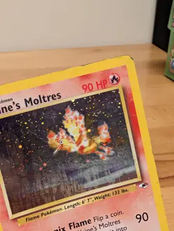 2000 Blaine's Moltres Holofoil Rare Gym Heroes Vtg WOTC Era 001/132 Legendary HP - Image 4