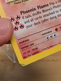 2000 Blaine's Moltres Holofoil Rare Gym Heroes Vtg WOTC Era 001/132 Legendary HP - Image 5