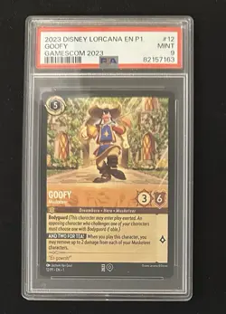 Disney Lorcana Goofy Musketeer Gamescom Promo Graded PSA 9 Mint - Image 1