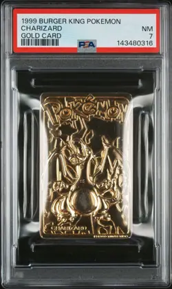 Charizard Pokemon Card Burger King 23K Gold Plated Promo Nintendo WOTC PSA 7 - Image 1