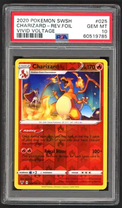 Pokemon Card - PSA 10 Charizard 025/185 - Reverse Holo Vivid - GEM MT - PSA10 - Image 1