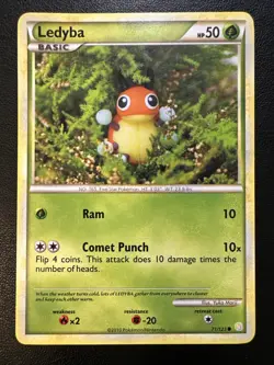 Ledyba [LM/MP] 71/123 - HeartGold SoulSilver - English Pokemon TCG Yuka Morii - Image 1