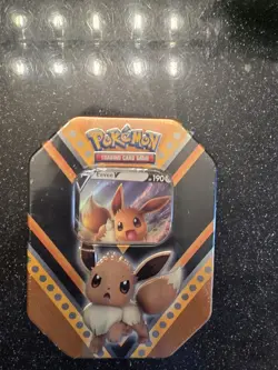 Pokemon TCG V-Powers Eevee Tin Factory Sealed - 🔥4 Sealed Packs & Promo - Image 1
