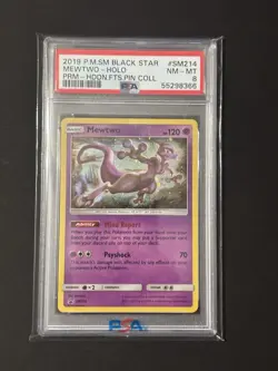 Pokemon TCG Mewtwo SM214 Black Star Promo Holo 2019 Hidden Fates PSA 8 - Image 1