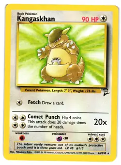 Pokemon TCG Kangaskhan 26/130 Base Set 2 Regular Rare VLP - Image 1