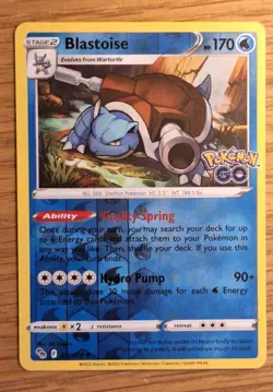 Pokemon TCG Blastoise Pokemon Go 017/078 Reverse Holo And Gyarados Rare Bundle - Image 1