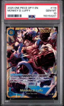 2025 ONE PIECE OP11-A FIST OF DIVINE SPEED #118 MONKEY D. LUFFY PSA 10 - Image 3