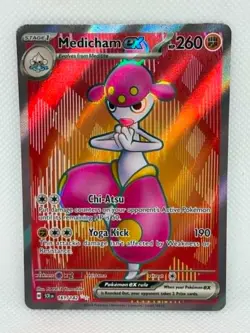 Pokemon Stellar Crown - Medicham EX 161/142 - Ultra Rare - NM/M Condition - Image 1