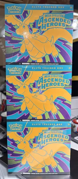 Pokemon TCG: Ascended Heroes Elite Trainer Box (2026) Lot Of 3 - Factory Sealed - Image 1