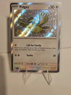 Pidgey 196/091 SV: Paldean Fates Shiny Rare Holo Pokemon TCG 2024 - Image 1