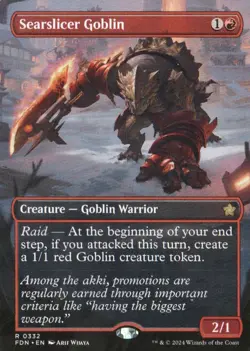 MTG FOUNDATIONS SEARSLICER GOBLIN BORDERLESS RARE - Image 1