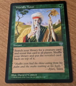MTG - Worldly Tutor Mirage, NM - Image 1