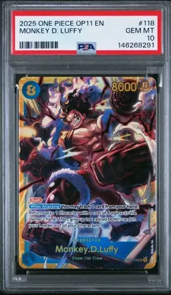 PSA 10 Monkey D. Luffy OP11-118 One Piece Card Game 2025 GEM MINT #118 - Image 1