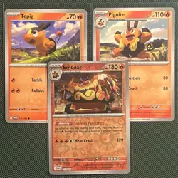 Tepig Pignite Emboar Evolution Bundle – White Flare Pokemon Cards - Image 1