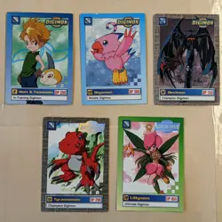 5-1999-2000 VINTAGE DIGIMON CARD GAME CARDS-LILLYMON+DEVIMON+TYRANNOMON - Image 1