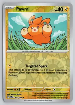 PAWMI 56/142 COMMON STELLAR CROWN POKEMON REVERSE HOLO NM - Image 1