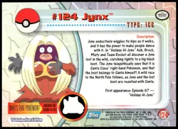 Pokemon 2000 Topps TV Animation Edition Series 3 #124 Jynx Blue Logo - Image 2