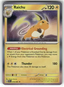 Raichu 019/091 Holo Paldean Fates Pokemon TCG - Image 1