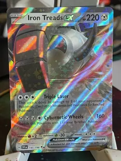 POKEMON IRON THREADS EX 143/198 DOUBLE RARE HOLOFOIL SCARLET & VIOLET BASE NM - Image 1