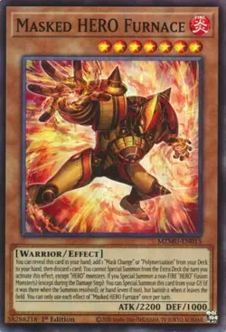 Masked HERO Furnace - MZMU-EN015 - Super Rare - 1st Edition NM Yugioh Maze of Mu - Image 1
