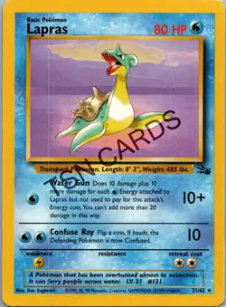 Fossil Pokemon TCG Lapras 25/62 NM - Image 1