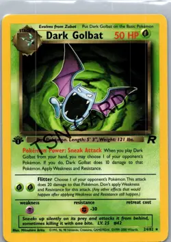 Dark Golbat Pokemon Team Rocket Non Holo 12/82 First Edition LP - Image 1