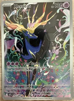 Pokemon TCG Xerneas Illustration Rare Full Art Holo HP130 091/086 Chaos Rising - Image 1