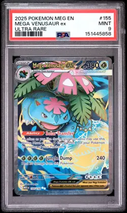 PSA 9 MEGA VENUSAUR EX 155/132 ULTRA RARE MEGA EVOLUTION BASE POKEMON 🍃 - Image 1