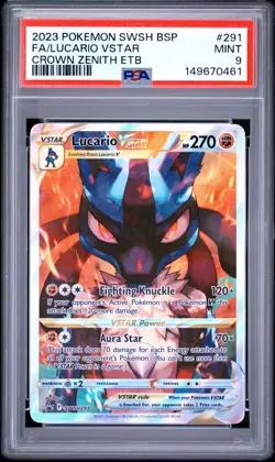 PSA 9 LUCARIO VSTAR SWSH291 BLACK STAR PROMO CROWN ZENITH ETB POKEMON 😍 - Image 1