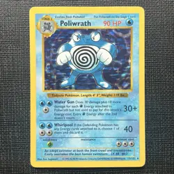 Pokemon Poliwrath 13/102 Base Set Shadowless Holo Rare MP/HP - Image 1