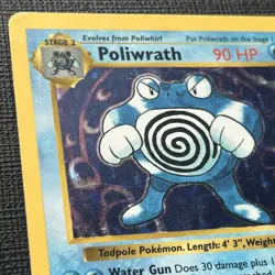 Pokemon Poliwrath 13/102 Base Set Shadowless Holo Rare MP/HP - Image 2