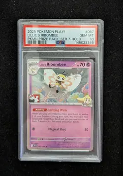 2025 POKEMON PLAY! POKEMON PRIZE PACK SERIES 7 HOLO LILLIE'S RIBOMBEE PSA 10 - Image 1