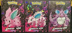 NIDORAN X NIDORINO X NIDOKING - POKEMON CRYSTAL CARD COLLECTION CCG HOLO - Image 1