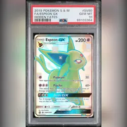 PSA 10 Espeon GX SV60/SV94 Hidden Fates Sun & Moon 2019 Pokemon Card - Image 1