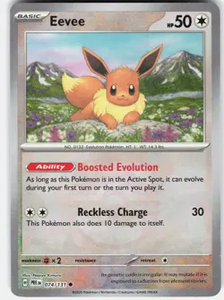 Pokemon Eevee 074/131 Common Prismatic Evolutions Pokemon Master Ball - Image 1