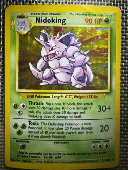 1999 Pokemon Base Set Nidoking 11/102 Holo Rare WOTC - Image 1