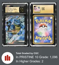 Pokemon Blastoise ex 186/165 Card 151 Super Rare Holo CGC Pristine 10 Japanese - Image 1