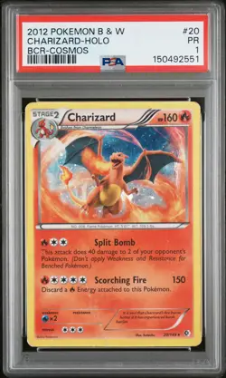 2012 POKEMON BLACK & WHITE BOUNDARIES CROSSED COSMOS #20 CHARIZARD-HOLO PSA 1 - Image 1