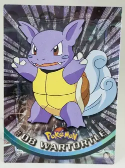 Wartortle #08 Holo Foil 1999 Pokemon Topps Black Logo Series 1 TV Animation LP - Image 1