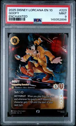 Disney Lorcana-Whispers in the Well-Goofy-GalumphingGumshoe-#223-Enchanted-PSA 9 - Image 5