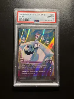 Disney Lorcana Olaf Happy Passenger Enchanted 209/204 Shimmering Skies PSA 10 - Image 1