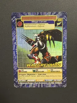 WarGreymon ST-84 Digimon 2001 Holo Vintage Bandai Card - Image 1