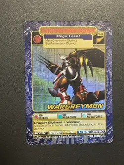 WarGreymon ST-84 Digimon 2001 Holo Vintage Bandai Card - Image 3